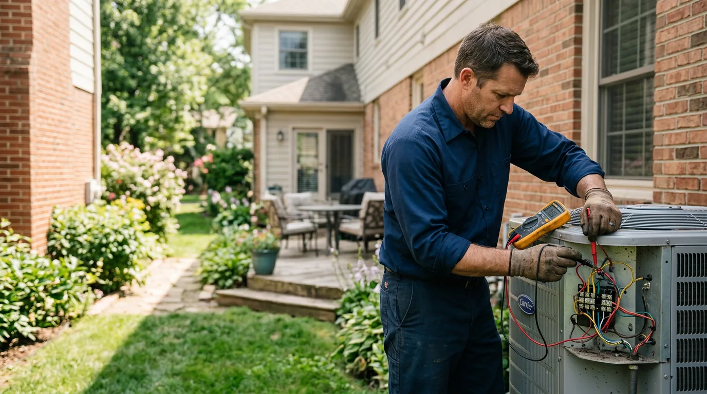 HVAC technician working near Lake Station, IN